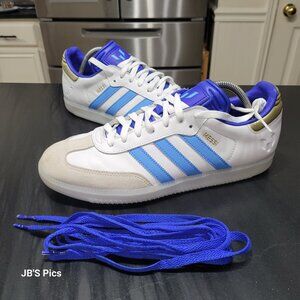 Adidas Samba OG MESSI Mens White Royal Blue Gold Indoor Soccer Sneakers ID3550